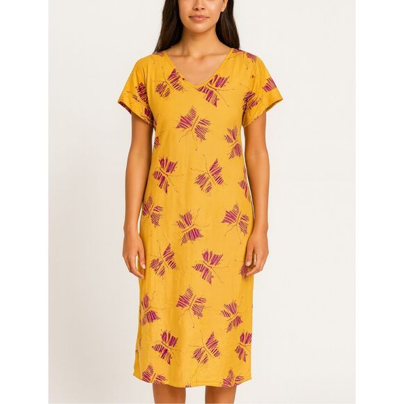 VTG 1980’a Diane Von Furstenburg 100% Silk Butterfly Print Shift Midi Dress 6 - Picture 1 of 8